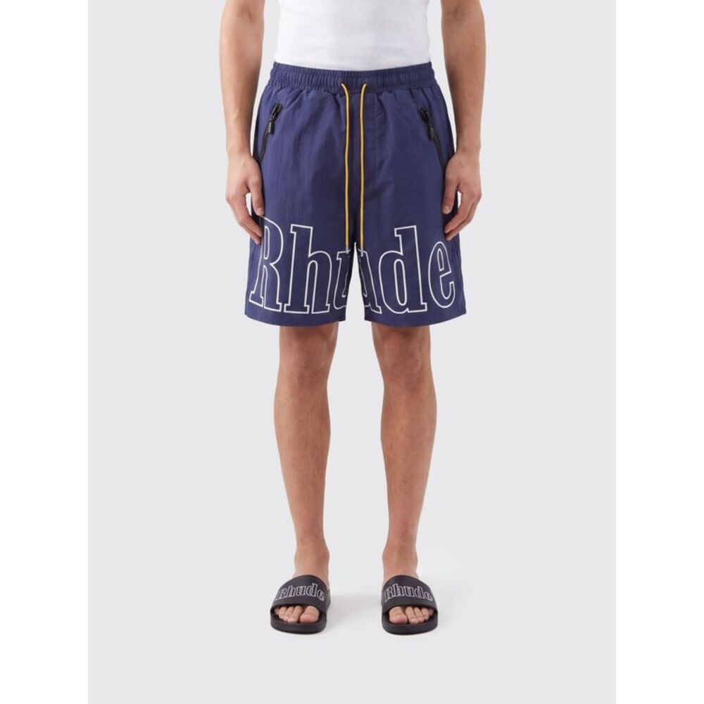 Rhude Men Rhude Polyester Drawstring Shorts With Contrast Logo